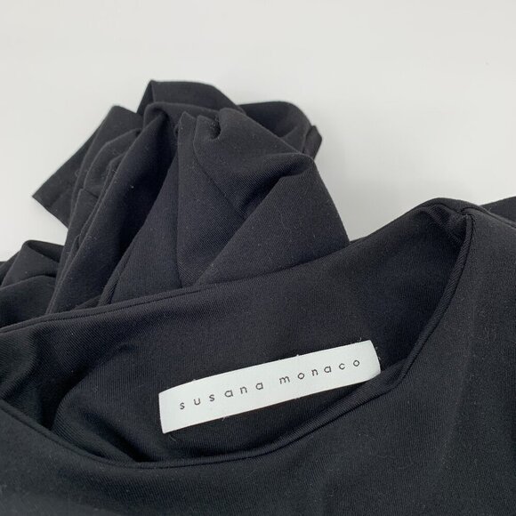 Susana Monaco maxi dress black bodycon jersey knit stretch bodycon X-Large XL - Picture 5 of 6